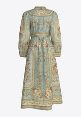 Zimmermann Roselight V-neck Floral Midi Dress Multicolor 3501DSS264BTPF_aaea9393-1531-45dc-abf8-0c1a10a656a5