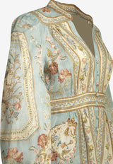 Zimmermann Roselight V-neck Floral Midi Dress Multicolor 3501DSS264BTPF_aaea9393-1531-45dc-abf8-0c1a10a656a5