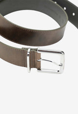 The Frankie Shop Sarno Smooth Leather Buckle Belt Olive BEFS21157LE/S_THE-885