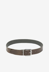 The Frankie Shop Sarno Smooth Leather Buckle Belt Olive BEFS21157LE/S_THE-885