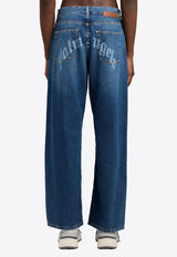 Palm Angels Curved Logo Loose Jeans Blue PMYA049S26DEN00A_4444