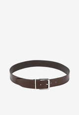 The Frankie Shop Sarno Smooth Leather Buckle Belt Brown BEFS21157LE/S_THE-290