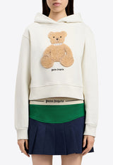 Palm Angels Textured Bear Cropped Hoodie Off-white PWBB069S26FLE008_0360