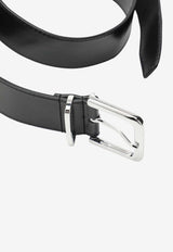 The Frankie Shop Sarno Smooth Leather Buckle Belt Black BEFS21157LE/S_THE-148