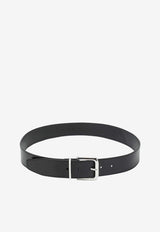 The Frankie Shop Sarno Smooth Leather Buckle Belt Black BEFS21157LE/S_THE-148