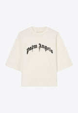 Palm Angels Curved Logo Boxy T-shirt Off-white PWAA079S26JER004_0310