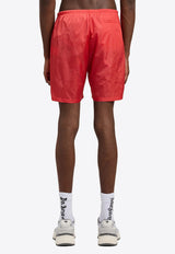 Palm Angels Curved Logo Swim Shorts Red PMFD018S26FAB001_2503