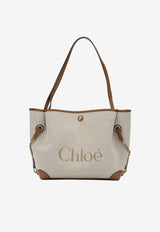 Chloé Large Clover Canvas Tote Bag Beige CH26AS655S6326M_ff16c363-fde4-4646-a784-df577054cfe2