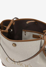 Chloé Large Clover Canvas Tote Bag Beige CH26AS655S6326M_ff16c363-fde4-4646-a784-df577054cfe2