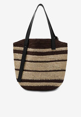 Loewe Loop Striped Woven Basket Tote Bag Brown BB22LOBX01NF/S_LOEW-9587