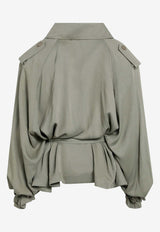 The Frankie Shop Elva Fluid Oversized Blouse Green TRFS21993VI/S_THE-430