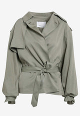 The Frankie Shop Elva Fluid Oversized Blouse Green TRFS21993VI/S_THE-430