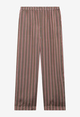 The Frankie Shop Striped Silk Pants Brown PAFS21923VI/S_THE-279