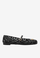 Valentino Ondette VLogo Rubber Ballet Flats Black 9W2S0PV9RMC/T_VALE-0NO