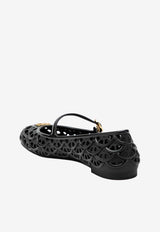 Valentino Ondette VLogo Rubber Ballet Flats Black 9W2S0PV9RMC/T_VALE-0NO