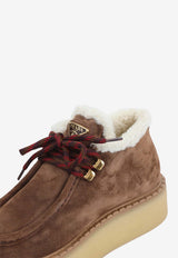 Suede Leather Lace-Up Boots
