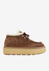 Suede Leather Lace-Up Boots