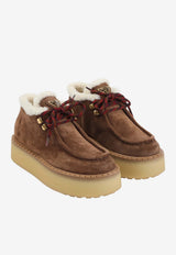 Suede Leather Lace-Up Boots