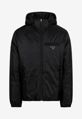 Prada Triangle Logo Padded Jacket with Removable-Hood Black SGN9551WQ9/T_PRADA-F0002