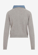 Cable Knit Wool Cardigan