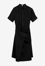 Loewe Wrap-Style Midi Shirt Dress Black S359Y09XLUCO/T_LOEW-1100