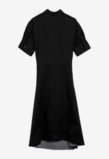 Loewe Wrap-Style Midi Shirt Dress Black S359Y09XLUCO/T_LOEW-1100