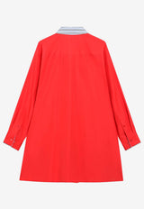 Loewe Striped-Collar Mini Shirt Dress Red S359Y09XKZCO/T_LOEW-7100