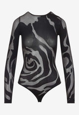 Rose Shadow Long-Sleeved Bodysuit