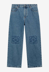 Loewe Anagram Embroidered Straight Jeans Blue H526Y11X98CO/T_LOEW-5320