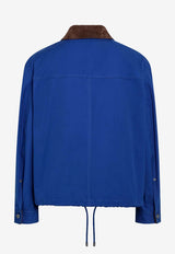 Loewe Leather-Trimmed Jacket Blue H526Y03WDQCO/T_LOEW-5100