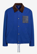 Loewe Leather-Trimmed Jacket Blue H526Y03WDQCO/T_LOEW-5100
