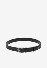 Prada Triangle Logo Saffiano Leather Belt Black 2CC672053/T_PRADA-F0002