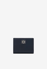 Loewe Anagram Grained Leather Compact Wallet Navy C821NCWX03LE/T_LOEW-5544