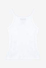 Fendi Logo Patch Ribbed Tank Top White FS7966AW87/T_FENDI-F0ZNM