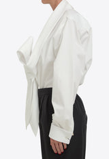 Saint Laurent Lavallière Collar Blouse White 870726-Y1H48-9000