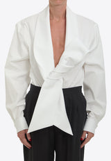 Saint Laurent Lavallière Collar Blouse White 870726-Y1H48-9000