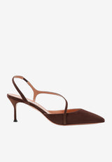 Aquazzura Dynasty 50 Suede Slingback Pumps Brown DYNMIDP1SUE/T_AQUA-ESP