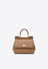 Dolce & Gabbana Small Sicily Dauphine Leather Handbag Caramel BB6003B1001/T_DOLCE-8M417