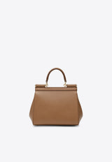 Dolce & Gabbana Small Sicily Dauphine Leather Handbag Caramel BB6003B1001/T_DOLCE-8M417
