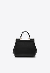 Dolce & Gabbana Small Sicily Dauphine Leather Handbag Black BB6003B1001/T_DOLCE-80999