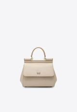 Dolce & Gabbana Small Sicily Dauphine Leather Handbag Nude BB6003B1001/T_DOLCE-80414