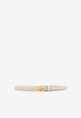 Prada Studded Slim Leather Belt White 1CM1412AWVF0009