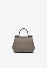 Dolce & Gabbana Small Sicily Dauphine Leather Handbag Beige BB6003B1001/T_DOLCE-80045