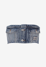Miu Miu Washed Denim Tube Top Blue GWT071SOOO197U_F0008