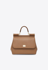 Dolce & Gabbana Large Sicily Dauphine Leather Handbag Caramel BB6002B1001/T_DOLCE-8M417