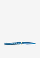 Prada Bow-Detail Buckle Leather Belt Blue 1CC156053F0215