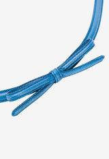 Prada Bow-Detail Buckle Leather Belt Blue 1CC156053F0215
