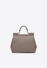 Dolce & Gabbana Large Sicily Dauphine Leather Handbag Beige BB6002B1001/T_DOLCE-80045