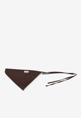 Miu Miu Crochet-Trimmed Poplin Bandana Brown 5IH1462G86_F0G8A