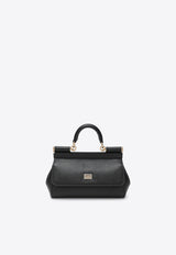 Dolce & Gabbana Mini Sicily Dauphine Leather Handbag Black BB7116B1001/T_DOLCE-80999